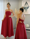 Vestido tomara que caia mídi