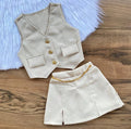 Conjunto infantil colete e short saia