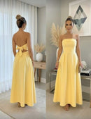 Vestido tomara que caia mídi