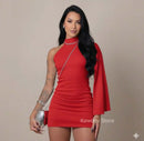 Vestido manga nula morcego