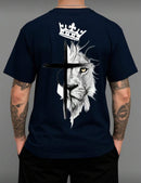 Camiseta masculina leão cruz 100% algodão