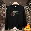 Men's round Neck Fleece Lined Thickened Sweatshirt Loose Long Sleeve Hoodie Casual Comfortable Spring Autumn Fashionable Stre...
