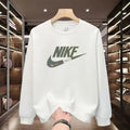Men's round Neck Fleece Lined Thickened Sweatshirt Loose Long Sleeve Hoodie Casual Comfortable Spring Autumn Fashionable Stre...