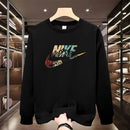 Men's round Neck Fleece Lined Thickened Sweatshirt Loose Long Sleeve Hoodie Casual Comfortable Spring Autumn Fashionable Stre...