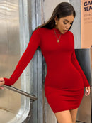 vestido curto manga longa