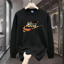 Men's round Neck Fleece Lined Thickened Sweatshirt Loose Long Sleeve Hoodie Casual Comfortable Spring Autumn Fashionable Stre...