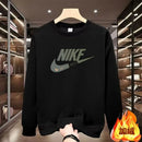 Men's round Neck Fleece Lined Thickened Sweatshirt Loose Long Sleeve Hoodie Casual Comfortable Spring Autumn Fashionable Stre...