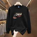Men's round Neck Fleece Lined Thickened Sweatshirt Loose Long Sleeve Hoodie Casual Comfortable Spring Autumn Fashionable Stre...