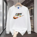 Men's round Neck Fleece Lined Thickened Sweatshirt Loose Long Sleeve Hoodie Casual Comfortable Spring Autumn Fashionable Stre...
