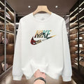 Men's round Neck Fleece Lined Thickened Sweatshirt Loose Long Sleeve Hoodie Casual Comfortable Spring Autumn Fashionable Stre...