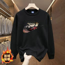 Men's round Neck Fleece Lined Thickened Sweatshirt Loose Long Sleeve Hoodie Casual Comfortable Spring Autumn Fashionable Stre...