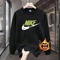 Men's round Neck Fleece Lined Thickened Sweatshirt Loose Long Sleeve Hoodie Casual Comfortable Spring Autumn Fashionable Stre...