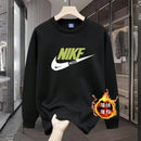 Men's round Neck Fleece Lined Thickened Sweatshirt Loose Long Sleeve Hoodie Casual Comfortable Spring Autumn Fashionable Stre...