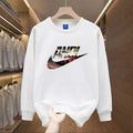 Men's round Neck Fleece Lined Thickened Sweatshirt Loose Long Sleeve Hoodie Casual Comfortable Spring Autumn Fashionable Stre...