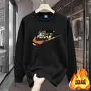 Men's round Neck Fleece Lined Thickened Sweatshirt Loose Long Sleeve Hoodie Casual Comfortable Spring Autumn Fashionable Stre...