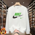 Men's round Neck Fleece Lined Thickened Sweatshirt Loose Long Sleeve Hoodie Casual Comfortable Spring Autumn Fashionable Stre...