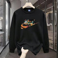 Men's round Neck Fleece Lined Thickened Sweatshirt Loose Long Sleeve Hoodie Casual Comfortable Spring Autumn Fashionable Stre...
