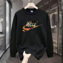 Men's round Neck Fleece Lined Thickened Sweatshirt Loose Long Sleeve Hoodie Casual Comfortable Spring Autumn Fashionable Stre...